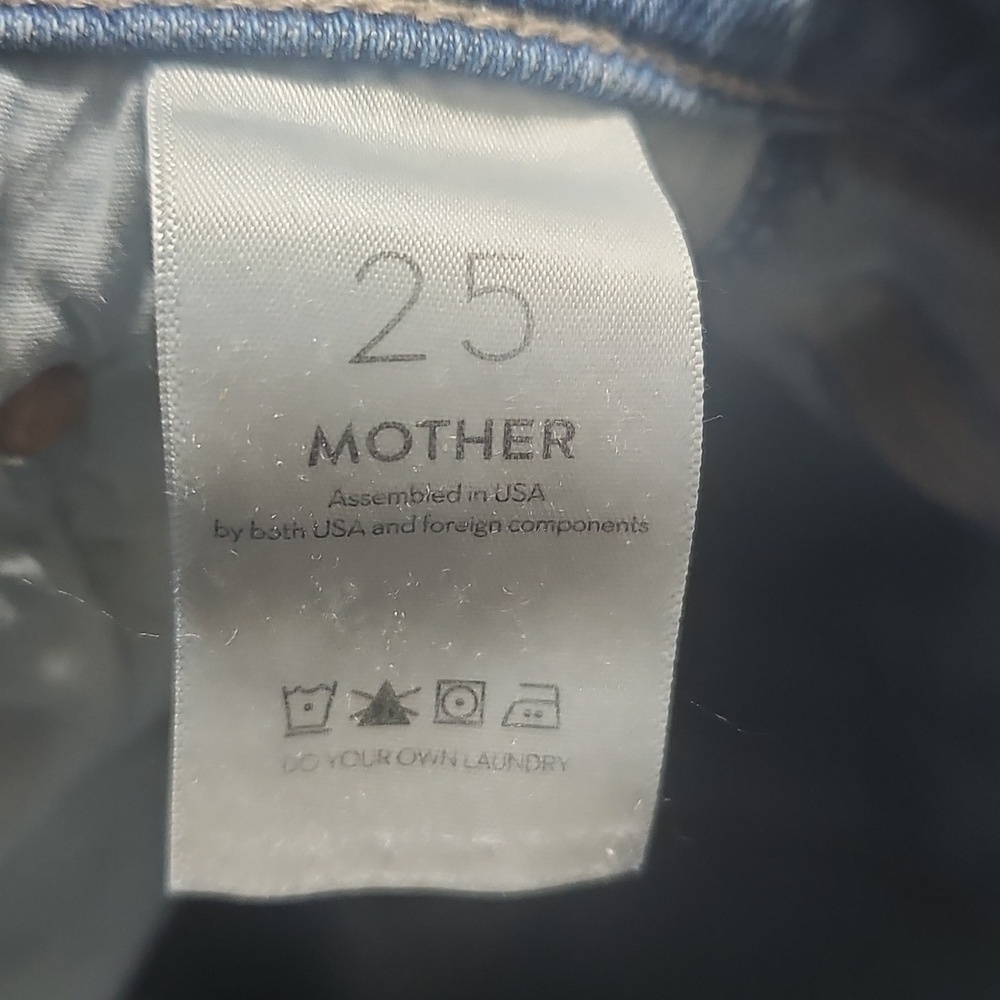 Mother High Waisted Raw Hem Blue Jeans Size 25 - Picture 4 of 9